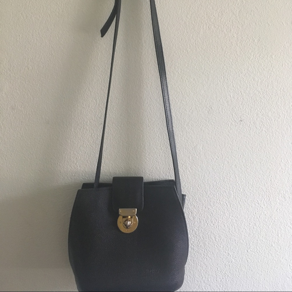 Designer black genuine leather Candy bag.